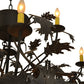 Meyda Lighting Greenbriar Oak 72" 12-Light Oil Rubbed Bronze Chandelier With Multi-Colored Shade Glass