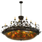Meyda Lighting Greenbriar Oak 72" 12-Light Oil Rubbed Bronze Chandelier With Multi-Colored Shade Glass