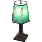 Meyda Lighting Greenwood 13" Textured Black Mini Table Lamp With Green Shade