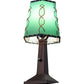 Meyda Lighting Greenwood 13" Textured Black Mini Table Lamp With Green Shade