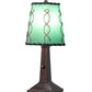 Meyda Lighting Greenwood 13" Textured Black Mini Table Lamp With Green Shade