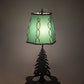 Meyda Lighting Greenwood 17" Textured Black Mini Table Lamp With Green Shade