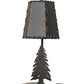 Meyda Lighting Greenwood 17" Textured Black Mini Table Lamp With Green Shade