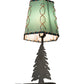 Meyda Lighting Greenwood 17" Textured Black Mini Table Lamp With Green Shade