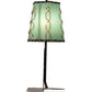 Meyda Lighting Greenwood 17" Textured Black Mini Table Lamp With Green Shade