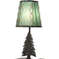 Meyda Lighting Greenwood 17" Textured Black Mini Table Lamp With Green Shade