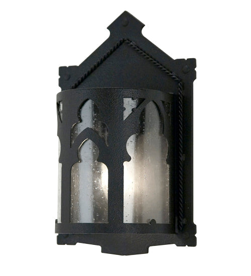 Meyda Lighting Gregory 8" Blackwash Wall Sconce With Clear Rainstone Idalight Shade Glass