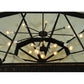 Meyda Lighting Grenoble 74" 15-Light Roasted Red Pepper Semi-flush Mount Ceiling Light With Creme Carrare Idalight Shade