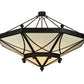 Meyda Lighting Grenoble 74" 15-Light Roasted Red Pepper Semi-flush Mount Ceiling Light With Creme Carrare Idalight Shade