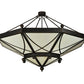 Meyda Lighting Grenoble 74" 15-Light Roasted Red Pepper Semi-flush Mount Ceiling Light With Creme Carrare Idalight Shade