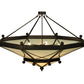 Meyda Lighting Grenoble 74" 15-Light Roasted Red Pepper Semi-flush Mount Ceiling Light With Creme Carrare Idalight Shade