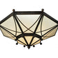 Meyda Lighting Grenoble 74" 15-Light Roasted Red Pepper Semi-flush Mount Ceiling Light With Creme Carrare Idalight Shade