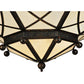 Meyda Lighting Grenoble 74" 15-Light Roasted Red Pepper Semi-flush Mount Ceiling Light With Creme Carrare Idalight Shade
