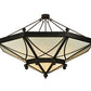Meyda Lighting Grenoble 74" 15-Light Roasted Red Pepper Semi-flush Mount Ceiling Light With Creme Carrare Idalight Shade