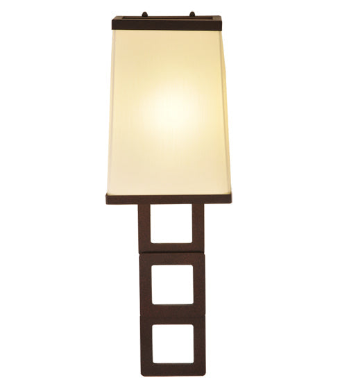 Meyda Lighting Gridluck 244050 7" Cafe Noir Wall Sconce With Antique Cream Textrene Shade