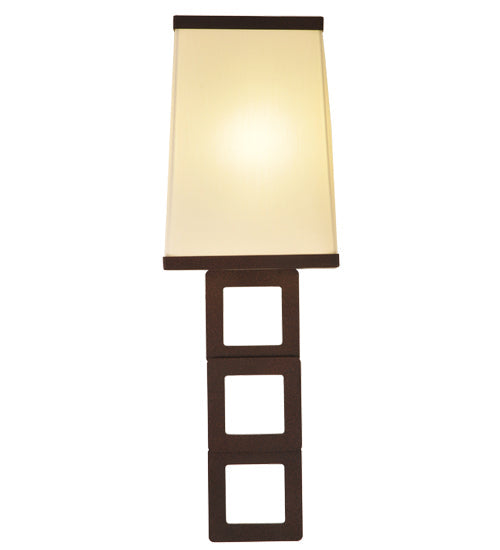 Meyda Lighting Gridluck 244050 7" Cafe Noir Wall Sconce With Antique Cream Textrene Shade