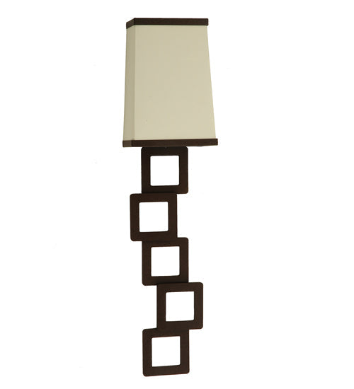 Meyda Lighting Gridluck 244338 7" Cafe Noir Wall Sconce With Antique Cream Textrene Shade