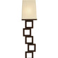 Meyda Lighting Gridluck 244338 7" Cafe Noir Wall Sconce With Antique Cream Textrene Shade