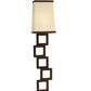 Meyda Lighting Gridluck 244338 7" Cafe Noir Wall Sconce With Antique Cream Textrene Shade