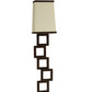 Meyda Lighting Gridluck 7" Cafe Noir Wall Sconce With Antique Cream Textrene Shade