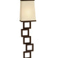 Meyda Lighting Gridluck 7" Cafe Noir Wall Sconce With Antique Cream Textrene Shade
