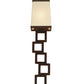 Meyda Lighting Gridluck 7" Cafe Noir Wall Sconce With Antique Cream Textrene Shade