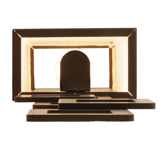 Meyda Lighting Gridluck 7" Cafe Noir Wall Sconce With Antique Cream Textrene Shade