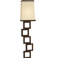 Meyda Lighting Gridluck 7" Cafe Noir Wall Sconce With Antique Cream Textrene Shade