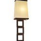 Meyda Lighting Gridluck 7" Cafe Noir Wall Sconce With White Antique Cream Textrene Shade