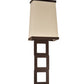 Meyda Lighting Gridluck 7" Cafe Noir Wall Sconce With White Antique Cream Textrene Shade