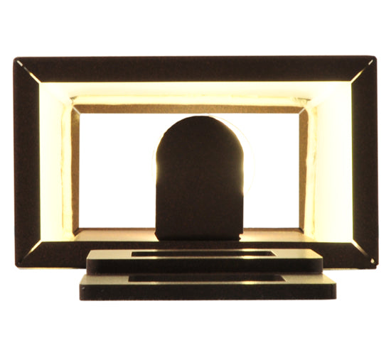 Meyda Lighting Gridluck 7" Cafe Noir Wall Sconce With White Antique Cream Textrene Shade