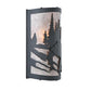 Meyda Lighting Grizzly Bear 12" Black Left Wall Sconce With Silver Mica Shade Glass