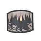 Meyda Lighting Grizzly Bear 12" Black Left Wall Sconce With Silver Mica Shade Glass