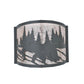 Meyda Lighting Grizzly Bear 12" Black Left Wall Sconce With Silver Mica Shade Glass