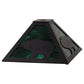 Meyda Lighting Grizzly Bear 17" Textured Black Frame With Green Shade Glass