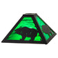 Meyda Lighting Grizzly Bear 17" Textured Black Frame With Green Shade Glass