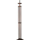 Meyda Lighting Grizzly Bear 63" 2-Light Mahogany Bronze Floor Lamp With Multi-Colored Shade Glass