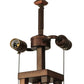 Meyda Lighting Grizzly Bear 63" 2-Light Mahogany Bronze Floor Lamp With Multi-Colored Shade Glass
