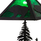 Meyda Lighting Grizzly Bear Through the Trees 21" 2-Light Textured Black Table Lamp With Emerald Green Art Shade Glass