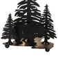 Meyda Lighting Grizzly Bear Through the Trees 21" 2-Light Textured Black Table Lamp With Emerald Green Art Shade Glass