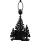 Meyda Lighting Grizzly Bear Through the Trees 21" 2-Light Textured Black Table Lamp With Emerald Green Art Shade Glass