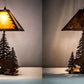 Meyda Lighting Grizzly Bear Through the Trees 22" 2-Light Rust Table Lamp With Amber Mica Shade Glass