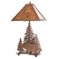 Meyda Lighting Grizzly Bear Through the Trees 22" 2-Light Rust Table Lamp With Amber Mica Shade Glass