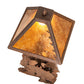 Meyda Lighting Grizzly Bear Through the Trees 22" 2-Light Rust Table Lamp With Amber Mica Shade Glass