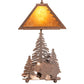 Meyda Lighting Grizzly Bear Through the Trees 22" 2-Light Rust Table Lamp With Amber Mica Shade Glass