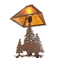 Meyda Lighting Grizzly Bear Through the Trees 22" 2-Light Rust Table Lamp With Amber Mica Shade Glass