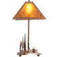 Meyda Lighting Grizzly Bear Through the Trees 22" 2-Light Rust Table Lamp With Amber Mica Shade Glass