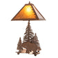 Meyda Lighting Grizzly Bear Through the Trees 22" 2-Light Rust Table Lamp With Amber Mica Shade Glass