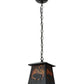 Meyda Lighting Grizzly Bear at Dawn 10" Textured Black Mini Pendant Light With Amber Mica Shade Glass