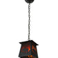 Meyda Lighting Grizzly Bear at Dawn 10" Textured Black Mini Pendant Light With Amber Mica Shade Glass